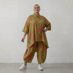 Damen Hose Lagenlook Viskose, Ballonschnitt, Punkte, Flügeltaschen, Oversize große Größen – AKH Fashion