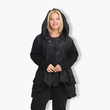  A-Form Jacke von Zedd Plus aus Polyamid, 24626, Schwarz, Schick, Modern, Bequem