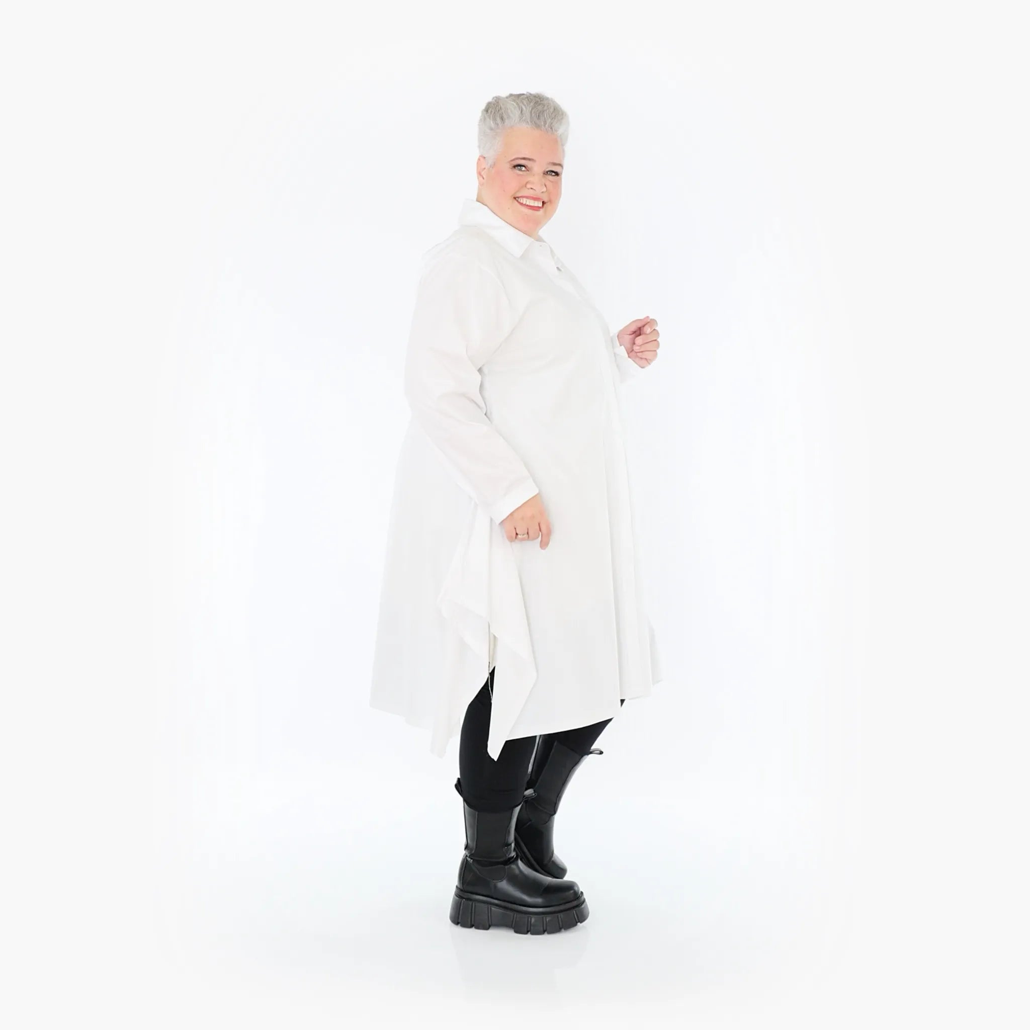  A-Form Bluse von AKH Fashion aus Baumwolle, 1223.07505, Weiß, Schick, Modern, Bequem