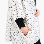  AKH Fashion Jacke in gerader Form, aus Baumwolle, 1283.06930, Weiß-Schwarz, Punkte