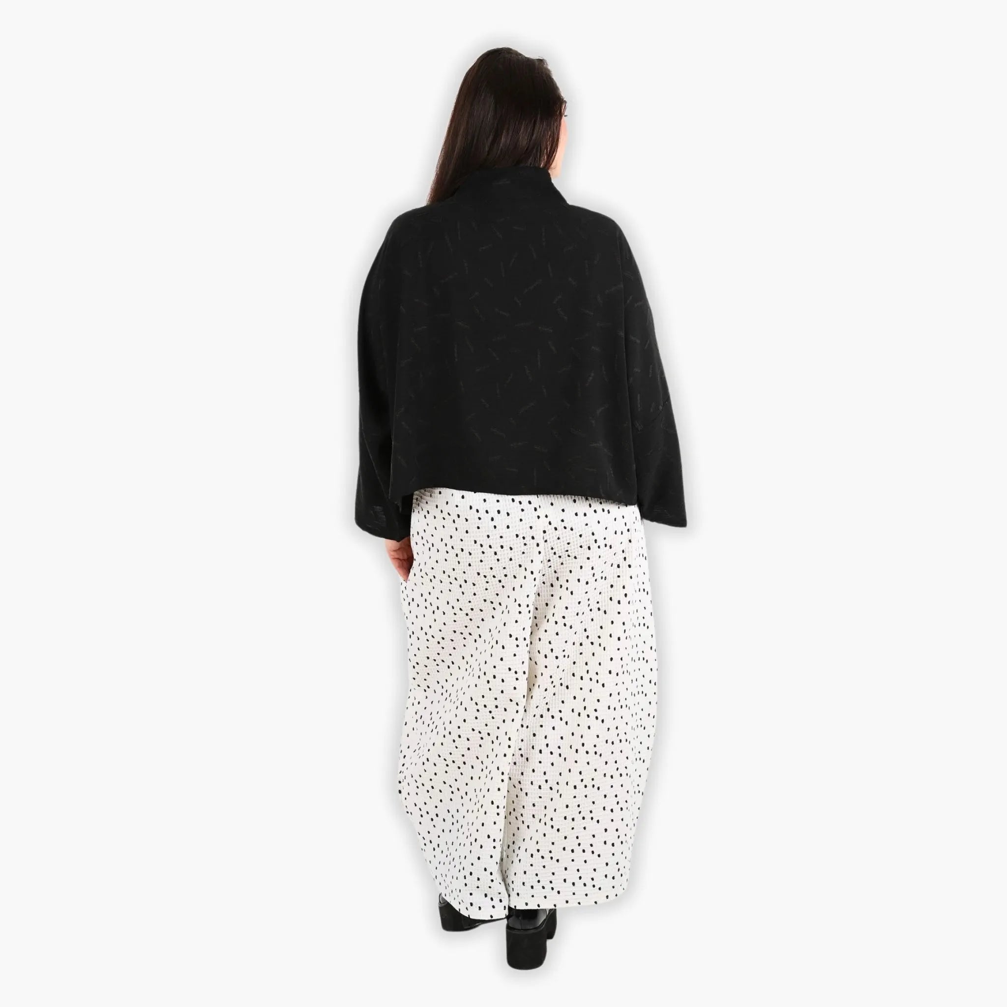  Ballonhose von AKH Fashion aus Baumwolle, 1283.08069, Weiß-Schwarz, Punkte, Schick
