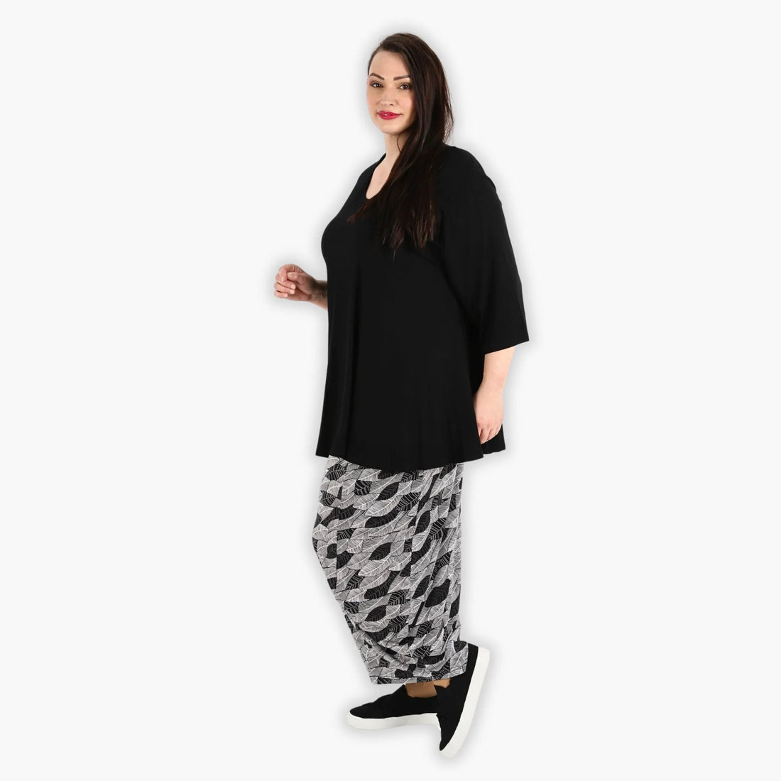  Ballonhose von AKH Fashion aus Viskose, 1287.08069, Schwarz-Weiß, Blumen, Schick, Modern