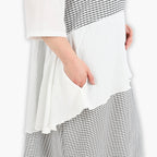  A-Form Kleid von AKH Fashion aus Viskose, 1288.06734, Weiß-Schwarz, Kariert, Schick