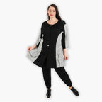  AKH Fashion Jacke in gerundeter Form, aus Viskose, 1288.06933, Schwarz-Weiß, Kariert