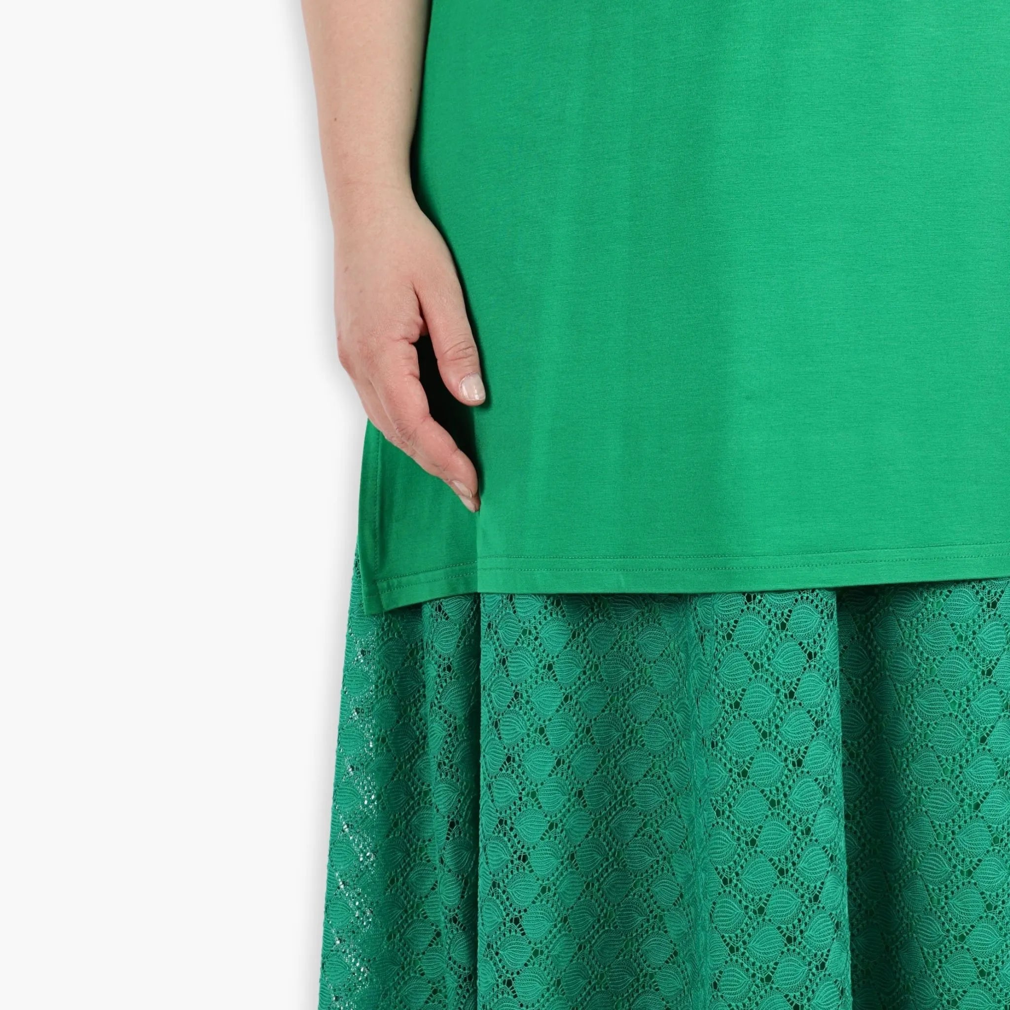  AKH Fashion Rock in gerundeter Form, aus Viskose, 1297.00136, Grün, Netz, Schick, Modern