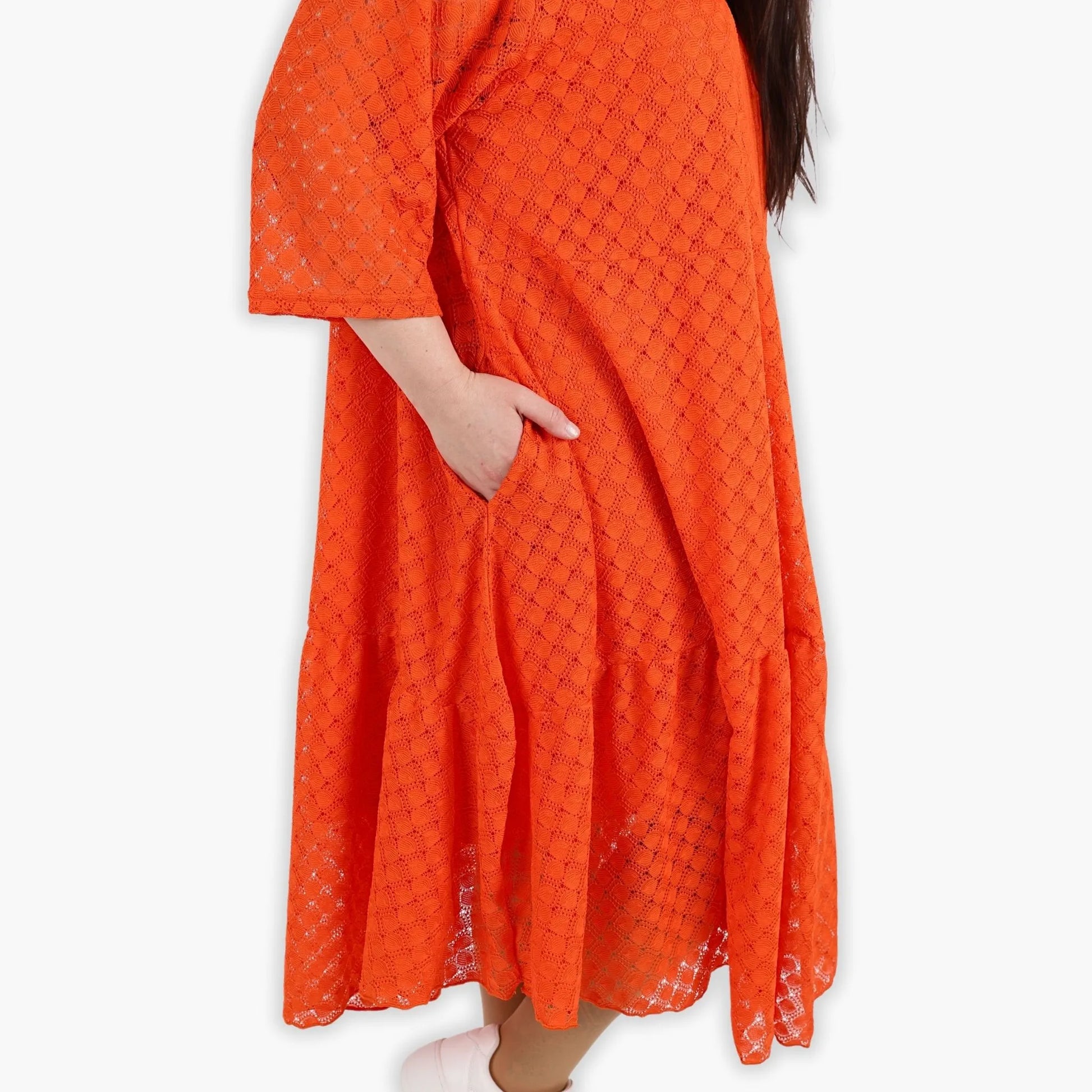  Ballonkleid von AKH Fashion aus Viskose, 1297.06712, Orange, Netz, Schick, Modern, Bequem