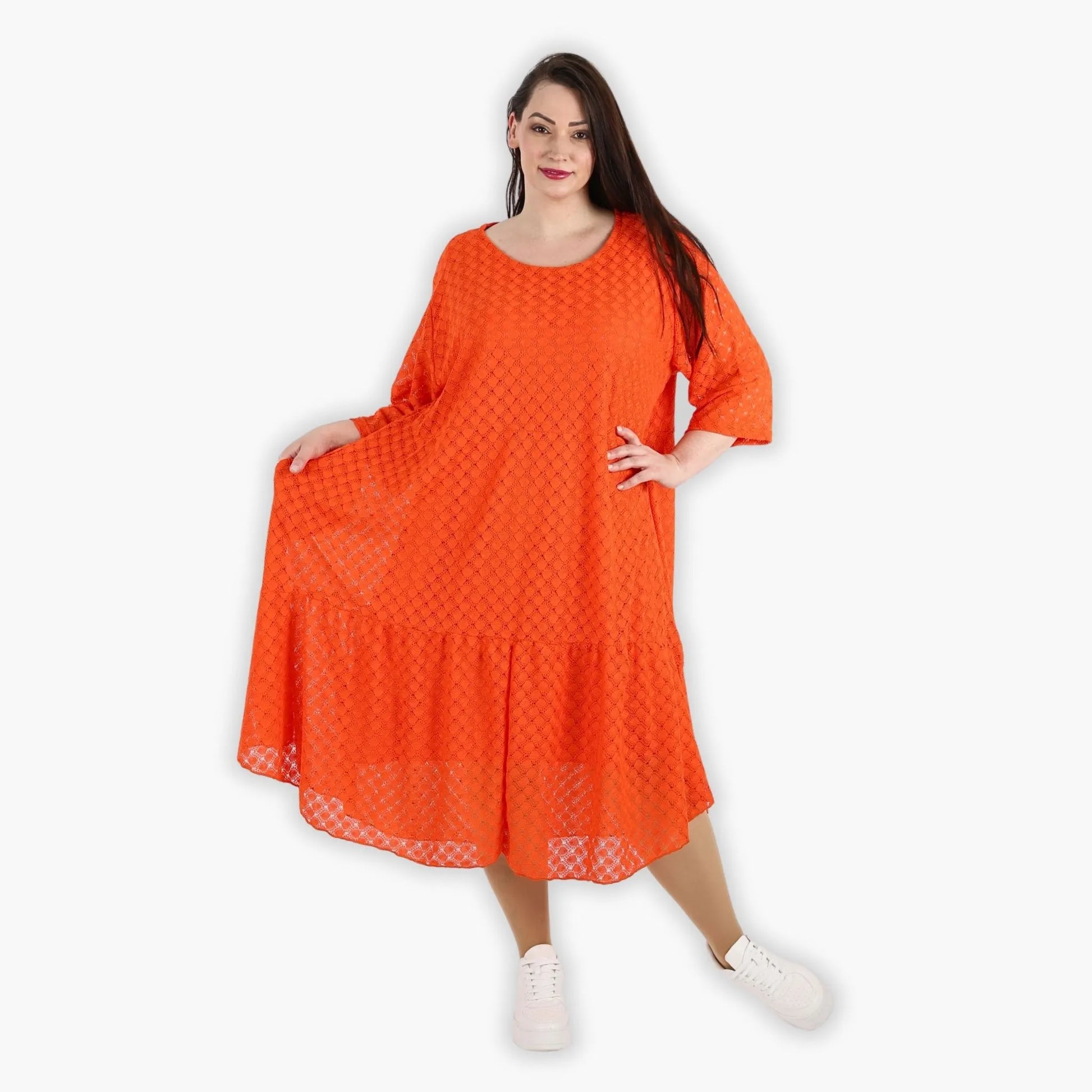  Ballonkleid von AKH Fashion aus Viskose, 1297.06712, Orange, Netz, Schick, Modern, Bequem