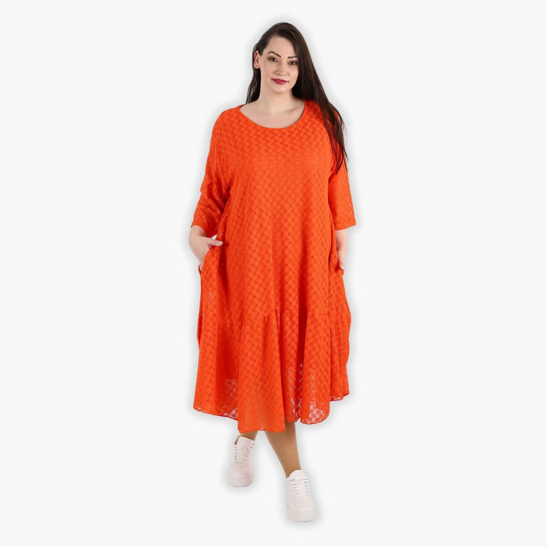  Ballonkleid von AKH Fashion aus Viskose, 1297.06712, Orange, Netz, Schick, Modern, Bequem