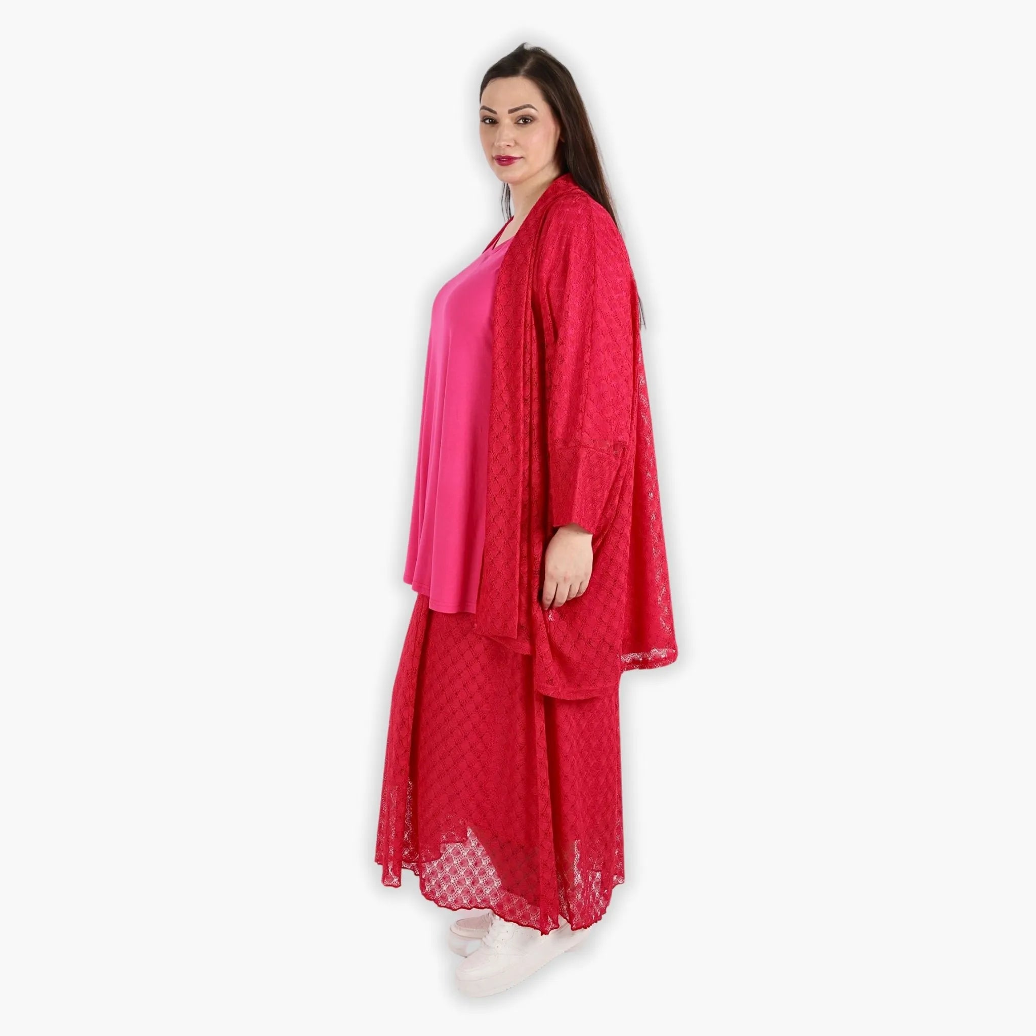  AKH Fashion Jacke in gerader Form, aus Viskose, 1297.06930, Fuchsia, Netz, Schick, Modern