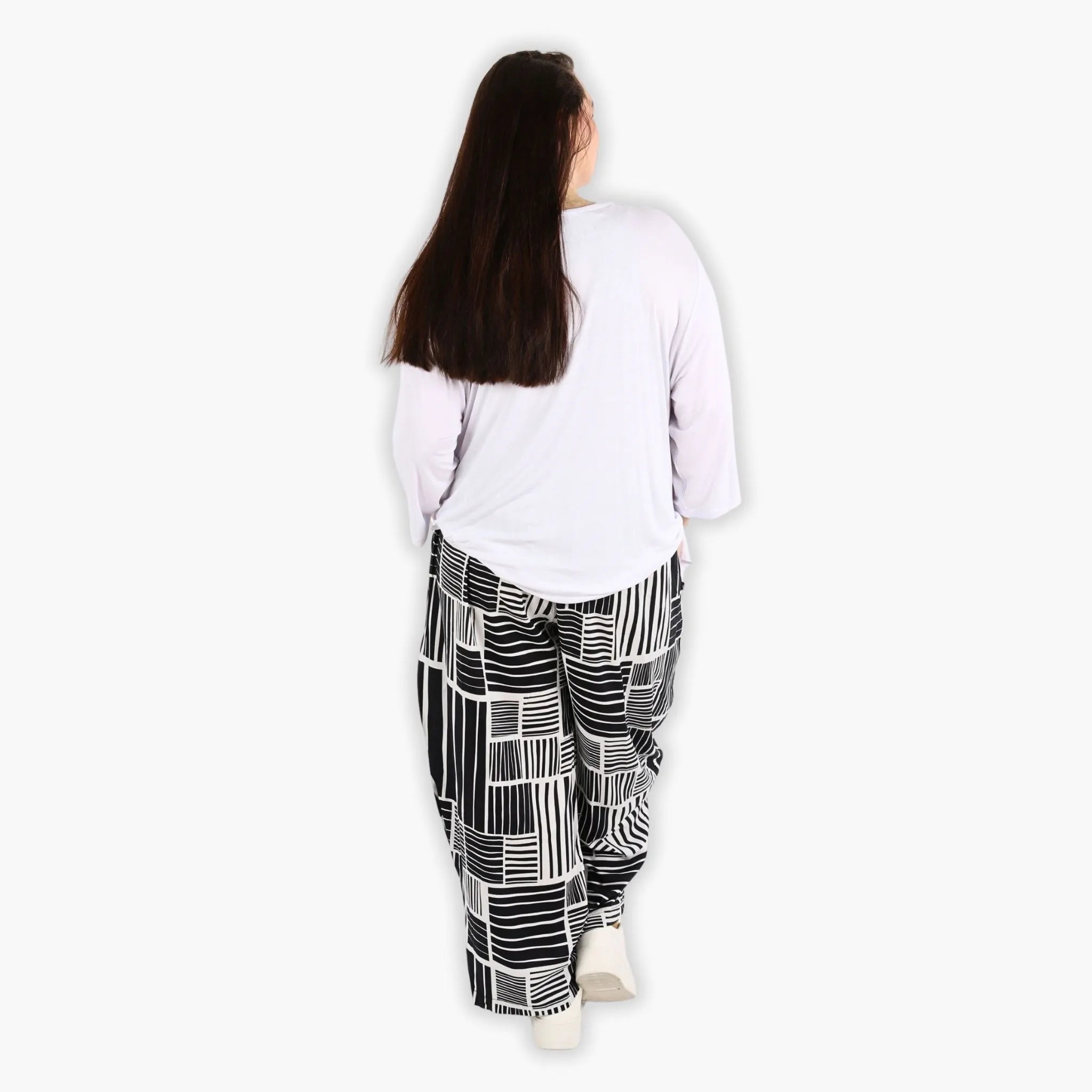  Ballonhose von AKH Fashion aus Viskose, 1298.08069, Schwarz-Weiß, Schick, Modern, Bequem