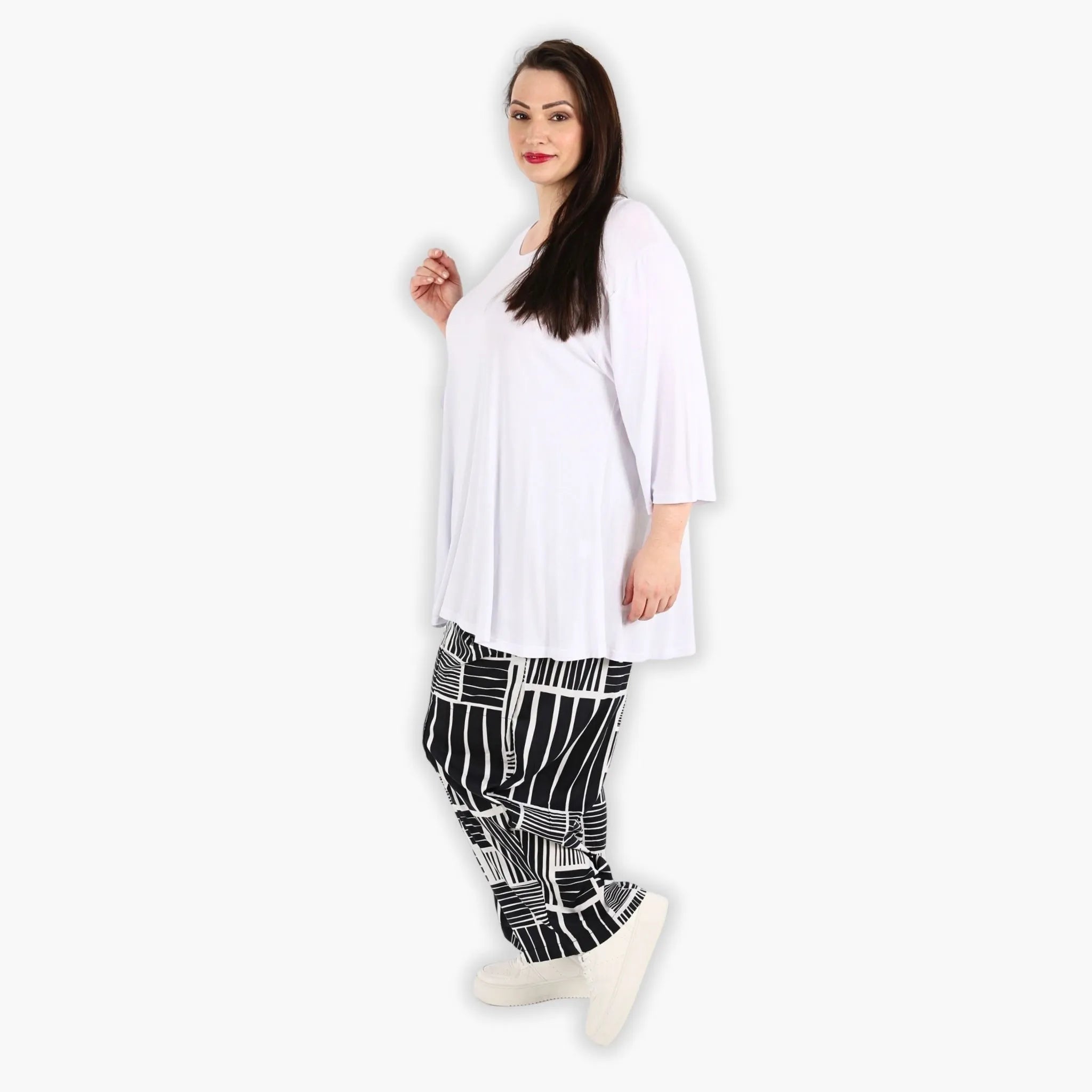  Ballonhose von AKH Fashion aus Viskose, 1298.08069, Schwarz-Weiß, Schick, Modern, Bequem
