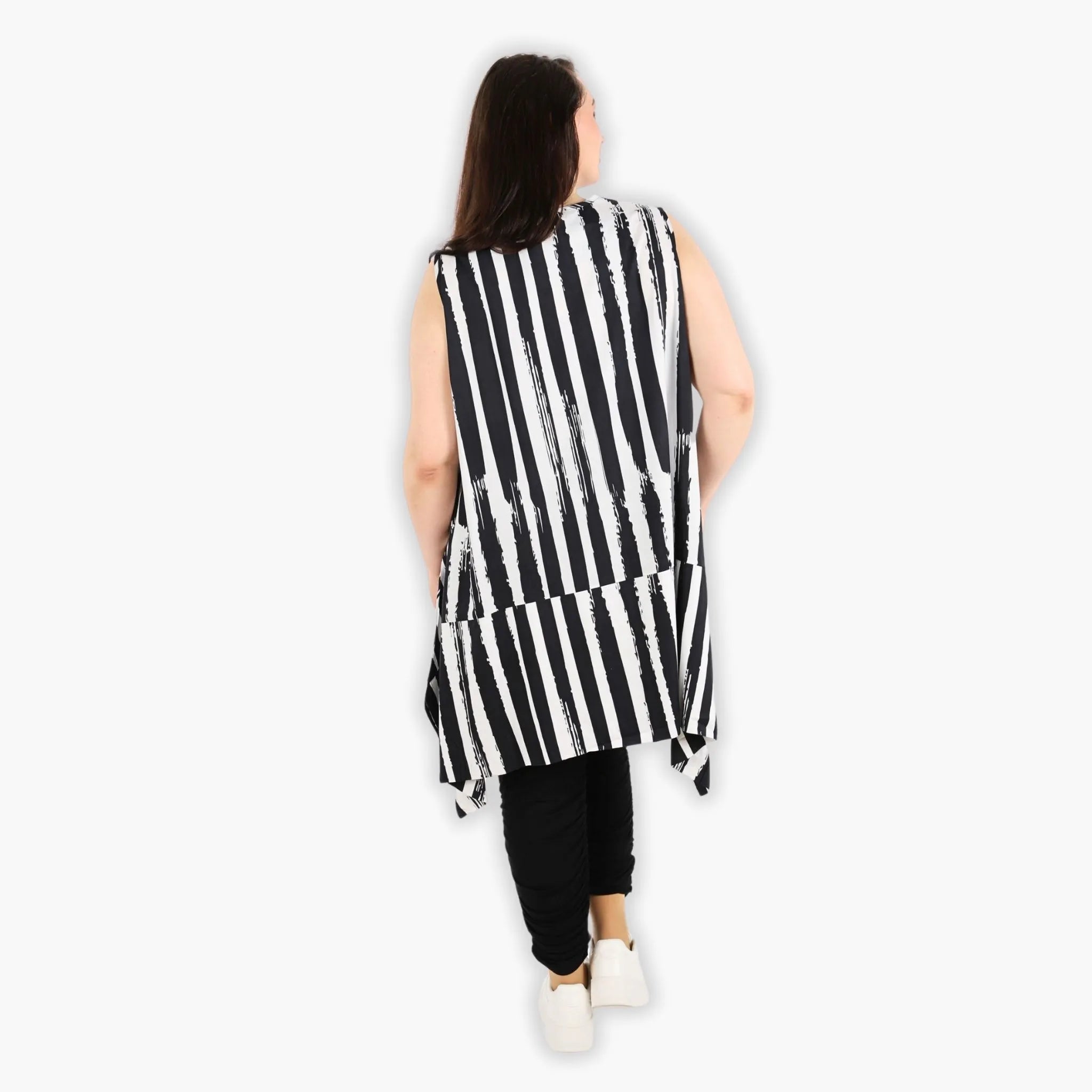  A-Form Tunika von AKH Fashion aus Viskose, 1300.03051, Schwarz-Weiß, Schick, Modern