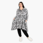  A-Form Bluse von AKH Fashion aus Viskose, 1301.06906, Schwarz-Weiß, Schick, Modern, Bequem
