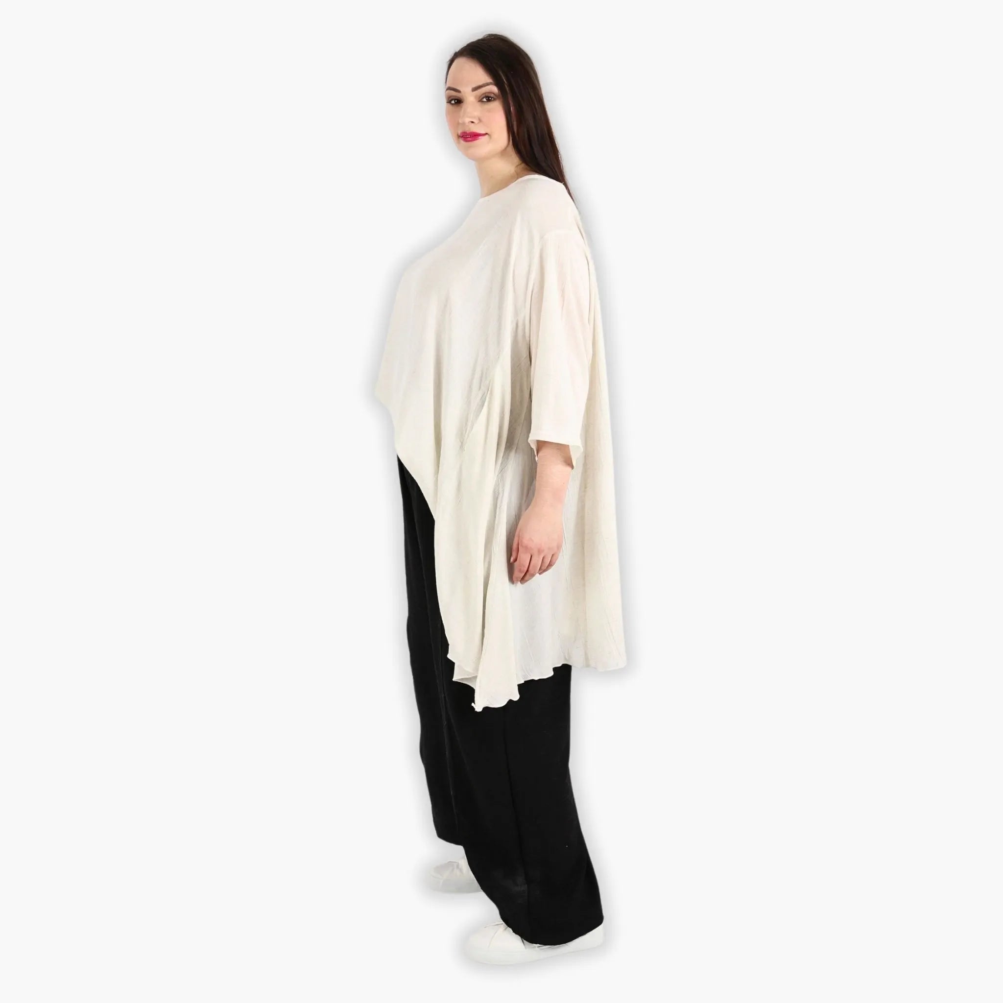 Hose von AKH Fashion aus Materialmix in gerader Form, ausgefallene Lagenlook Mode