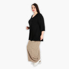  AKH Fashion Hose in gerader Form, aus Materialmix, 1303.06927, Cognac, Streifen, Schick