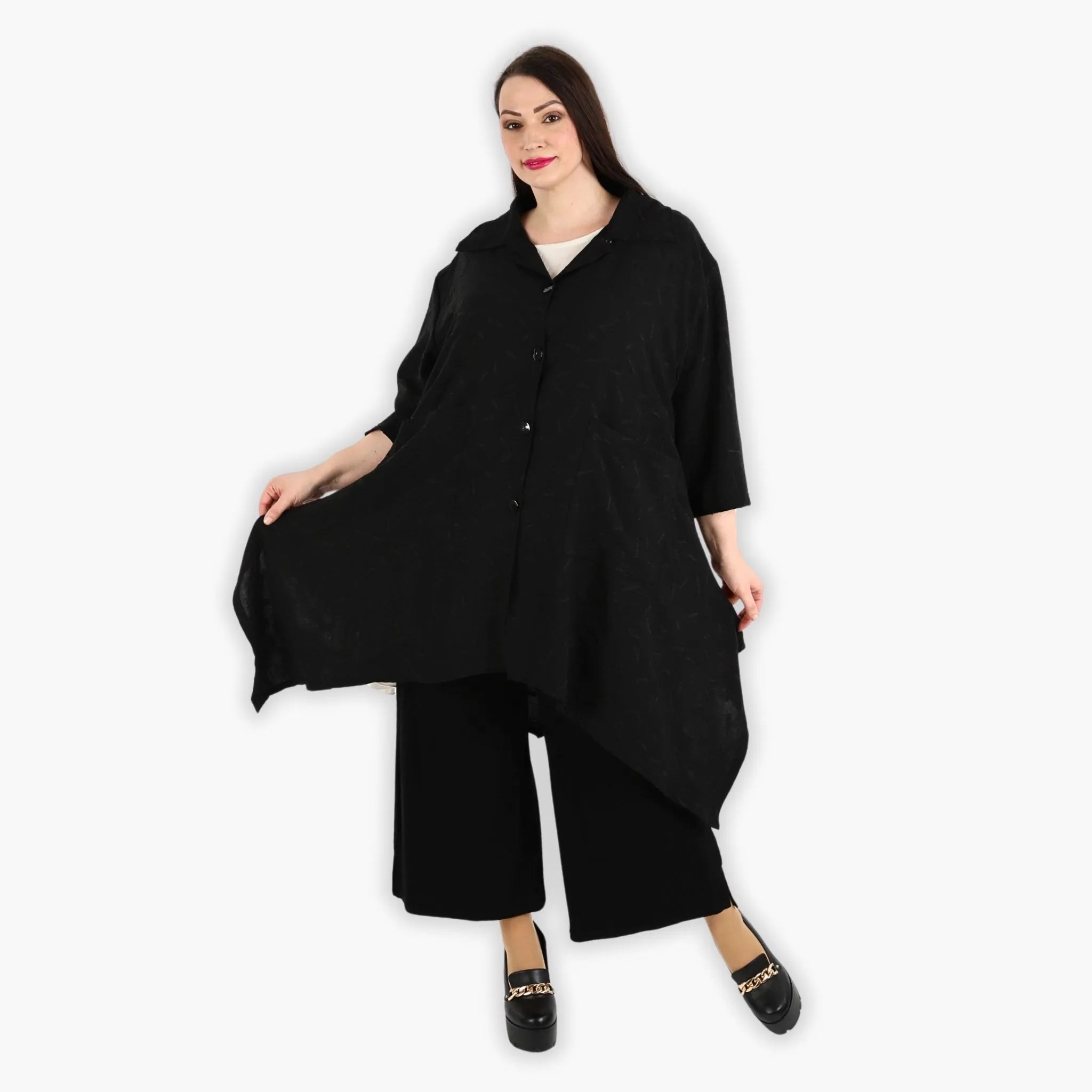  A-Form Jacke von AKH Fashion aus Materialmix, 1303.06935, Schwarz, Streifen, Schick