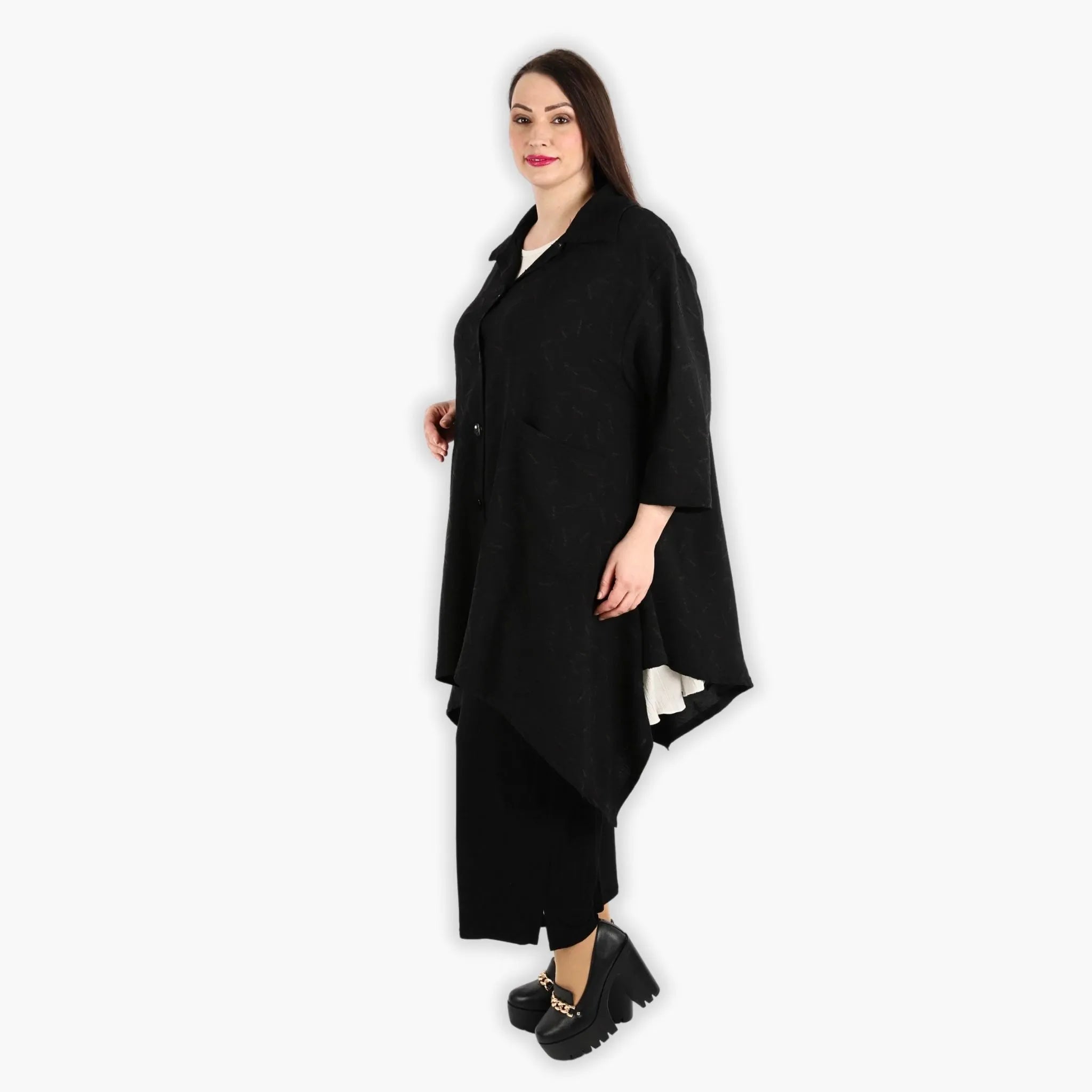  A-Form Jacke von AKH Fashion aus Materialmix, 1303.06935, Schwarz, Streifen, Schick