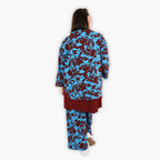  AKH Fashion Jacke in gerundeter Form, aus Viskose, 1304.06910, Maroon-Blau, Blumen