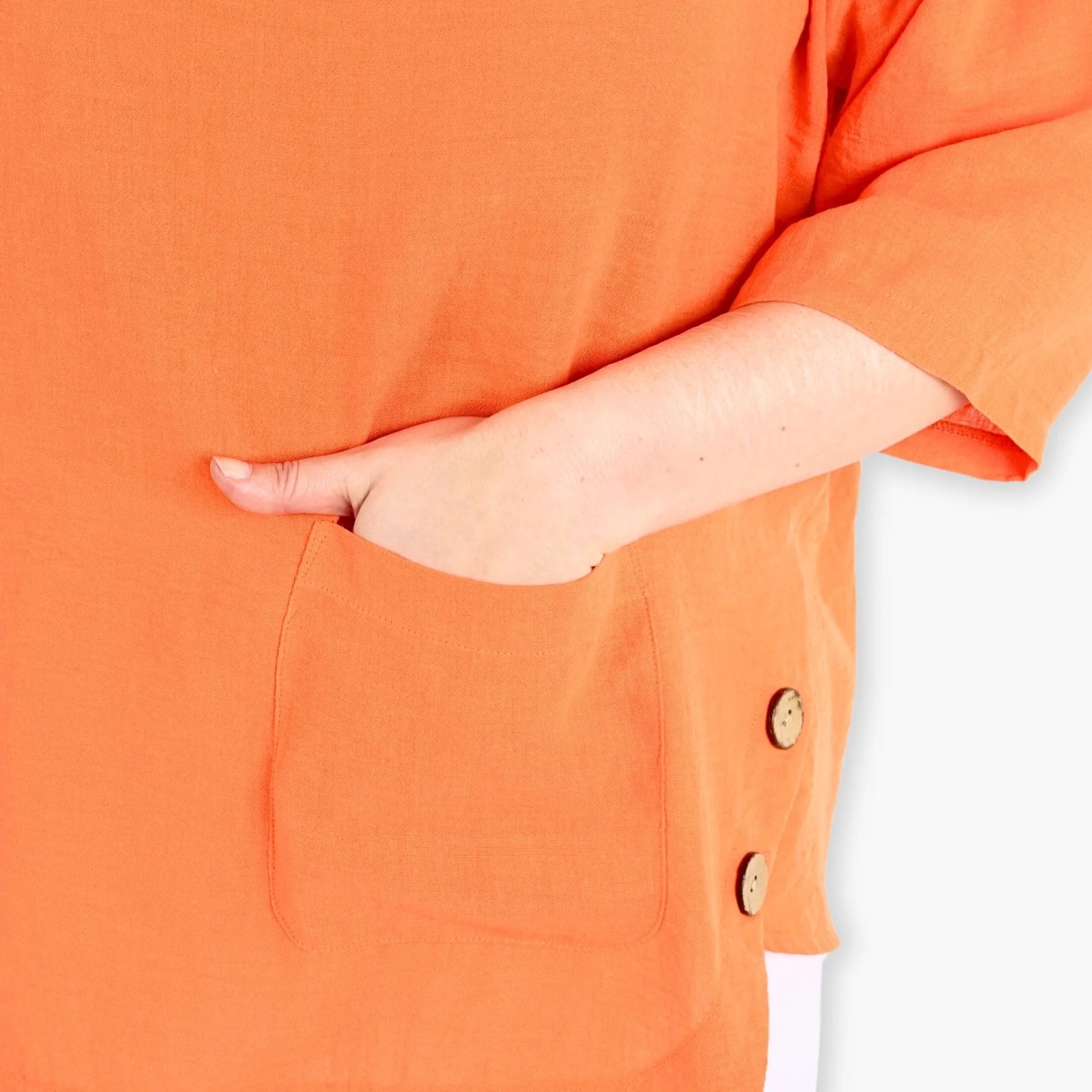  Bigshirt von AKH Fashion aus Viskose in kastiger Form, 1305.02412, Orange, Unifarben, Schick