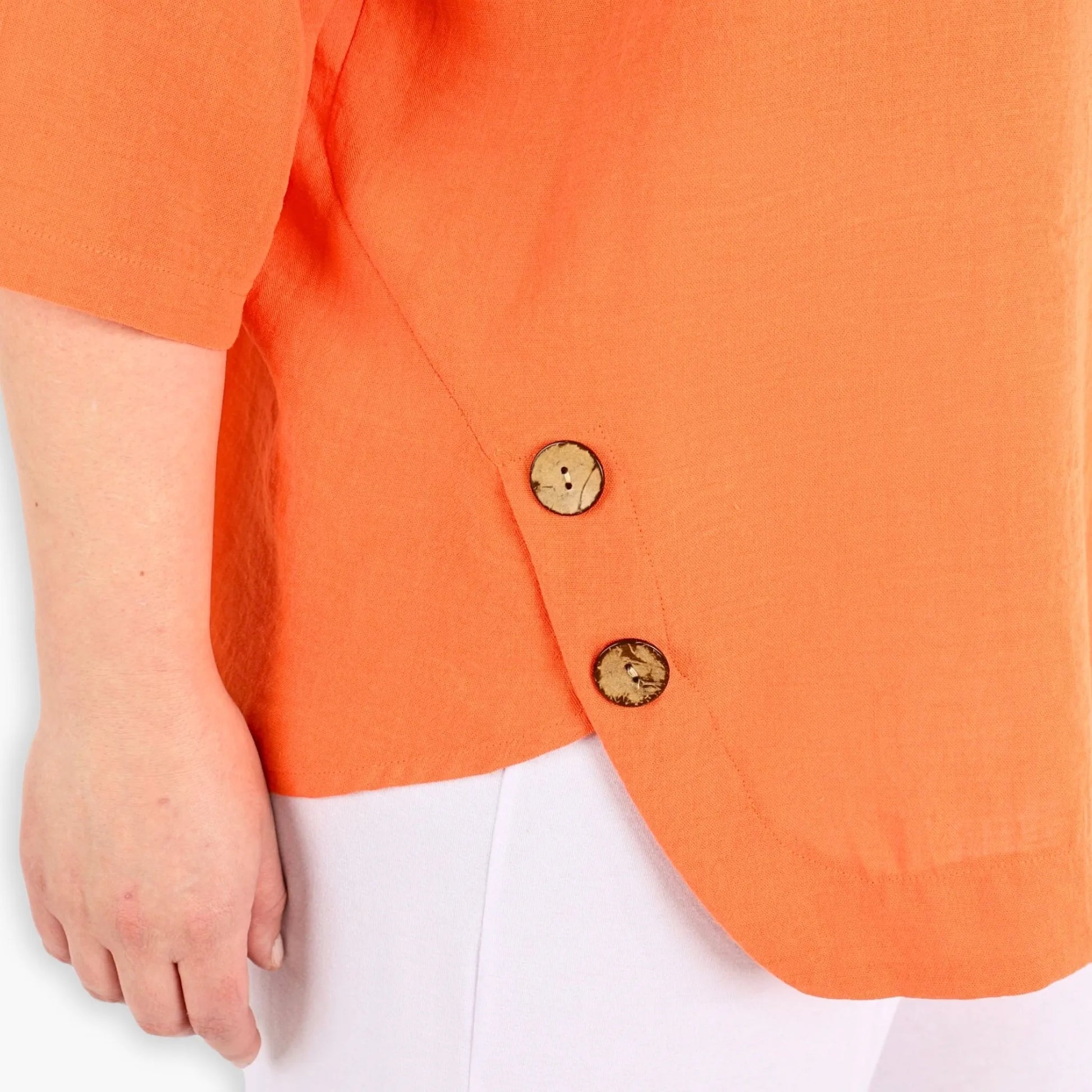  Bigshirt von AKH Fashion aus Viskose in kastiger Form, 1305.02412, Orange, Unifarben, Schick