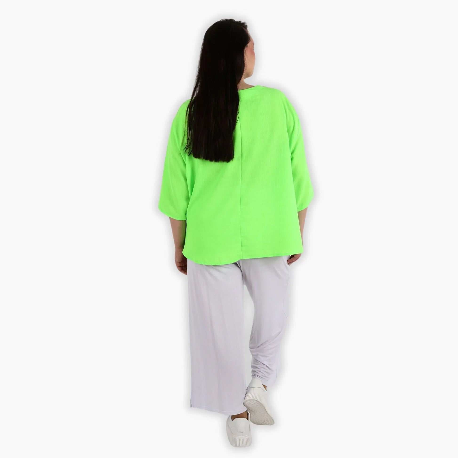  Bigshirt von AKH Fashion aus Viskose in kastiger Form, 1305.02412, Neongrün, Schick, Modern