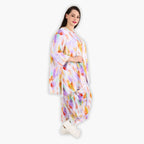  A-Form Bigshirt von AKH Fashion aus Viskose, 1308.00593, Weiß-Flieder-Orange, Farbmix