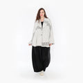  AKH Fashion Jacke in gerundeter Form, aus Viskose, 1377.00140, Schwarz-Ecru, Gerippt
