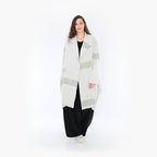  Ballonmantel von AKH Fashion aus Viskose, 1377.02494, Olive-Ecru, Gerippt, Schick, Modern