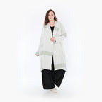  Ballonmantel von AKH Fashion aus Viskose, 1377.02494, Olive-Ecru, Gerippt, Schick, Modern