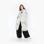  Ballonmantel von AKH Fashion aus Viskose, 1377.06518, Olive-Ecru, Gerippt, Schick, Modern