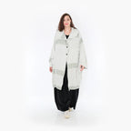  Ballonmantel von AKH Fashion aus Viskose, 1377.06518, Olive-Ecru, Gerippt, Schick, Modern