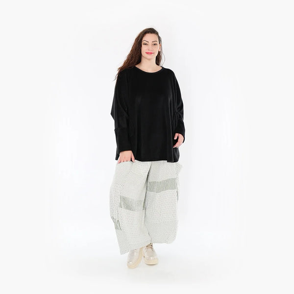  Ballonhose von AKH Fashion aus Viskose, 1377.08069, Olive-Ecru, Gerippt, Schick, Modern