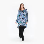  AKH Fashion Shirt in gerader Form, aus Viskose, 1381.06886, Petrol, Grafik, Schick