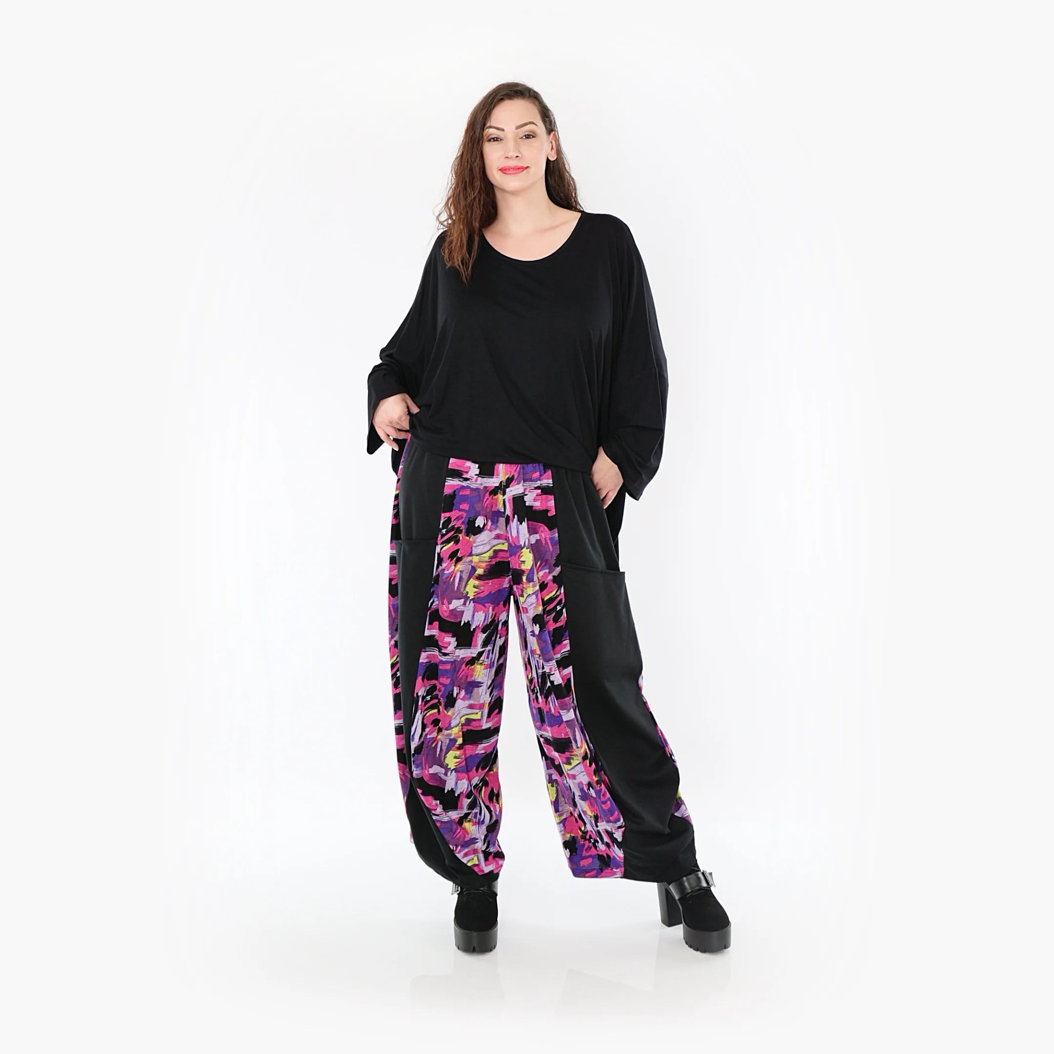  Ballonhose von AKH Fashion aus Viskose, 1381.08069, Fuchsia, Grafik, Schick, Modern
