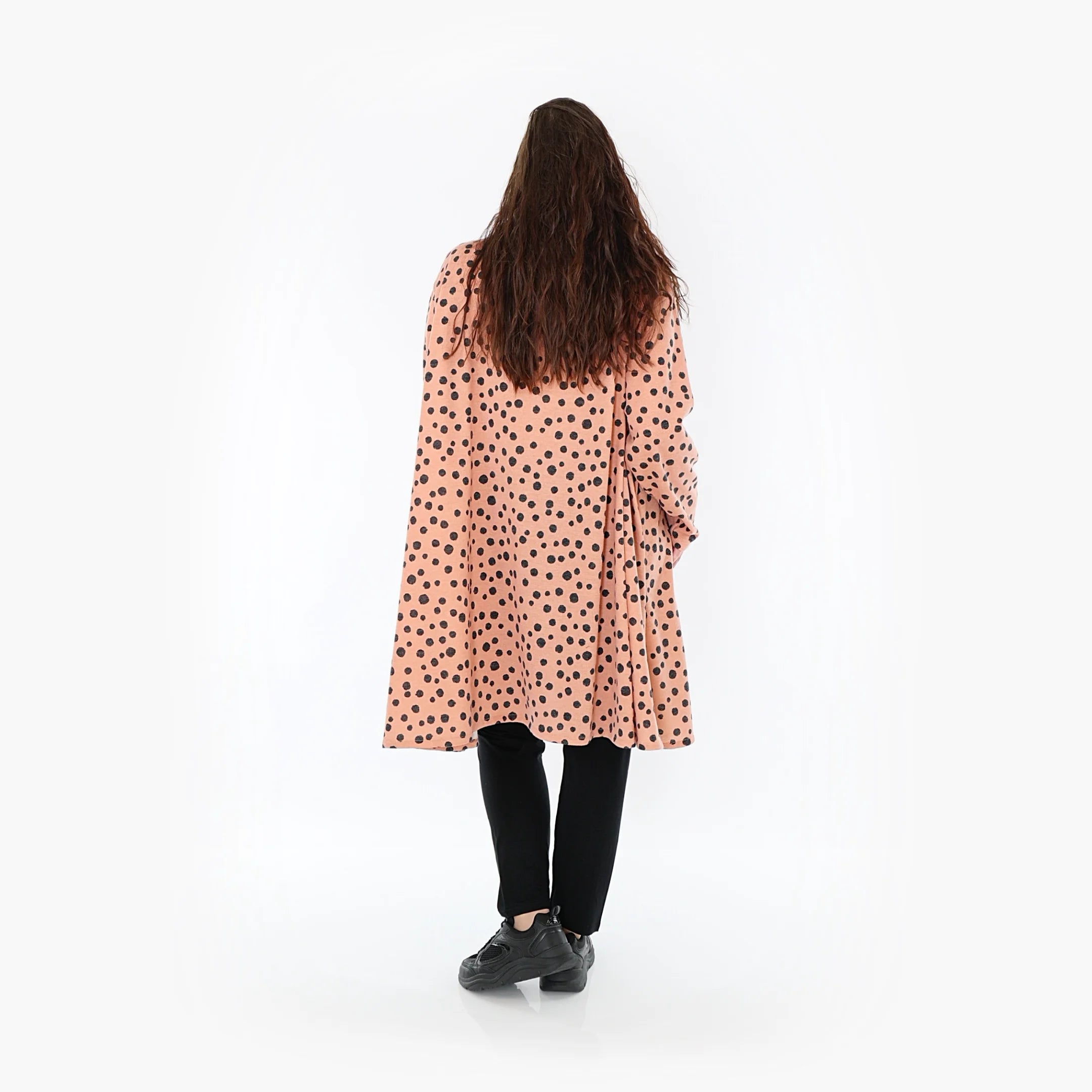  A-Form Bigshirt von AKH Fashion aus Materialmix, 1382.02666, Altrosa-Anthrazit, Punkte