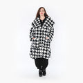  Ballonmantel von AKH Fashion aus Polyester, 1386.01776, Schwarz-Weiss, Hahnentritt