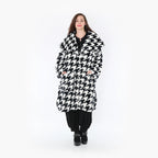  Ballonmantel von AKH Fashion aus Polyester, 1386.01776, Schwarz-Weiss, Hahnentritt