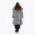  Ballonmantel von AKH Fashion aus Polyester, 1386.01776, Schwarz-Weiss, Hahnentritt