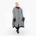  A-Form Mantel von AKH Fashion aus Materialmix, 1393.07005, Grau-Schwarz, Schick, Modern