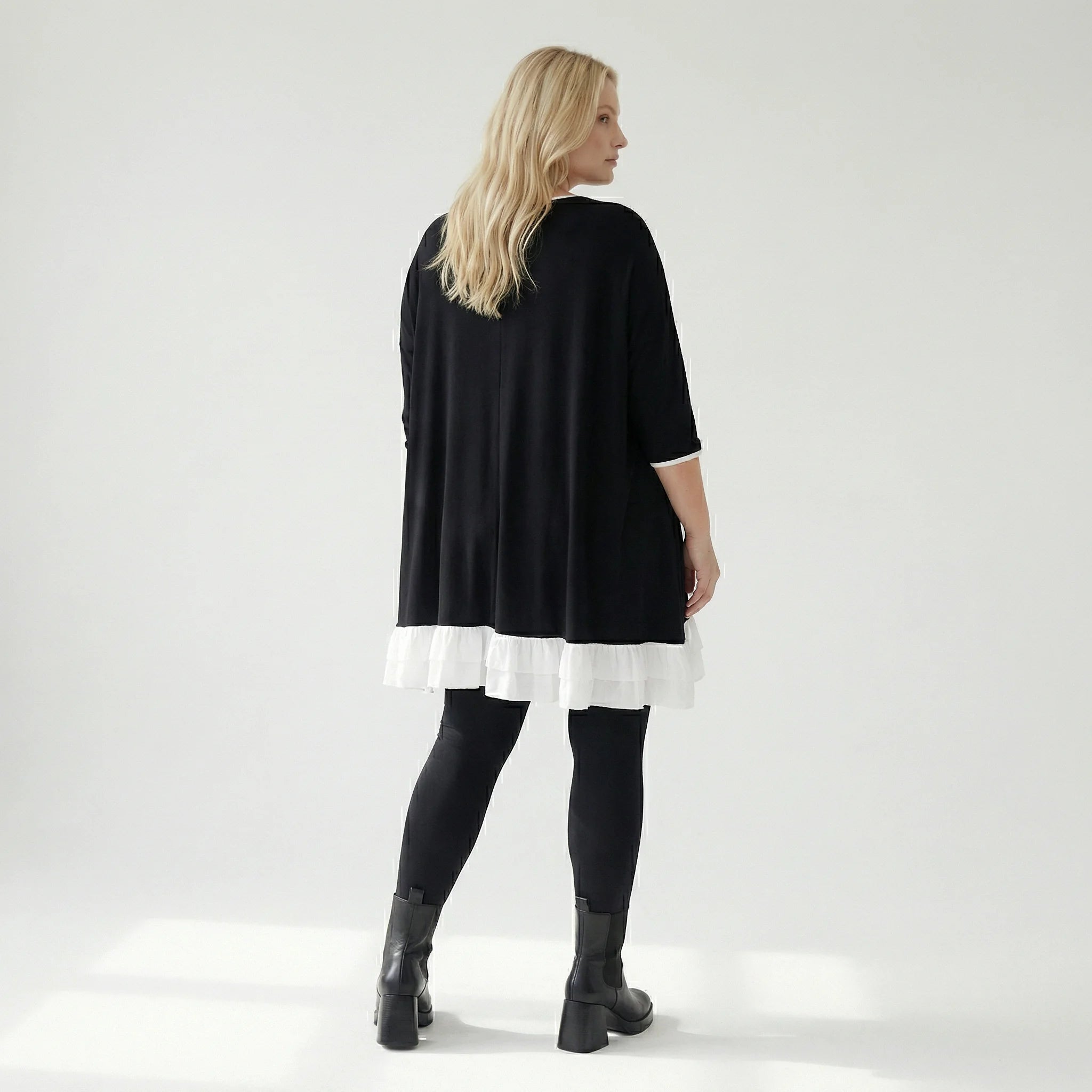  A-Form Shirt von AKH Fashion aus Viskose, 1416.06916, Schwarz/Weiß, Schick, Modern, Bequem