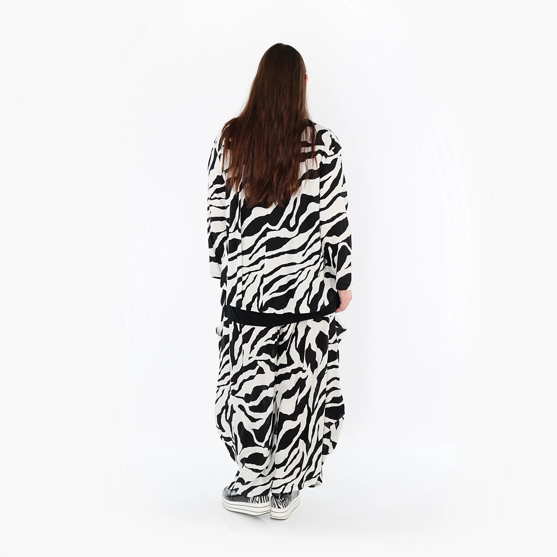  Ballonhose von AKH Fashion aus Rayon, 1486.08069, Weiß/Schwarz, Zebra, Ausgefallen, Schick