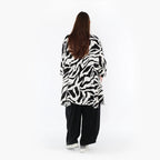  A-Form Bigshirt von AKH Fashion aus Rayon, 1486.00593, Weiß/Schwarz, Zebra, Ausgefallen