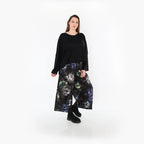  Marlene Hose von AKH Fashion aus Viskose, 1491.07070, Schwarz/Blau/Multi, Blumen, Schick