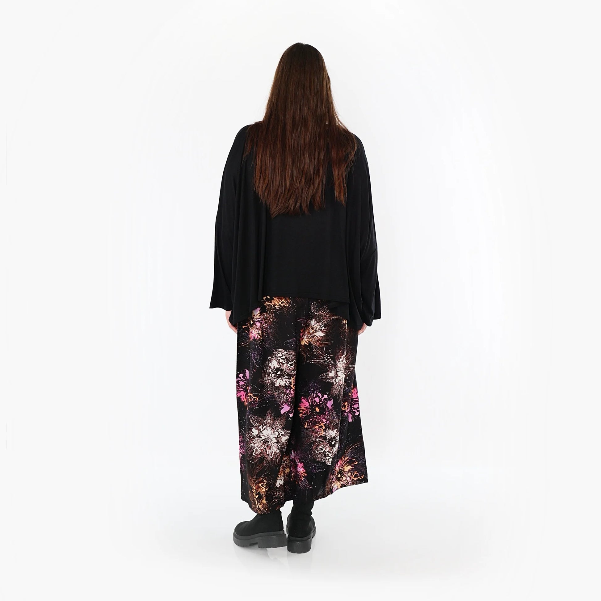  Marlene Hose von AKH Fashion aus Viskose, 1491.07070, Schwarz/Fuchsia/Multi, Blumen