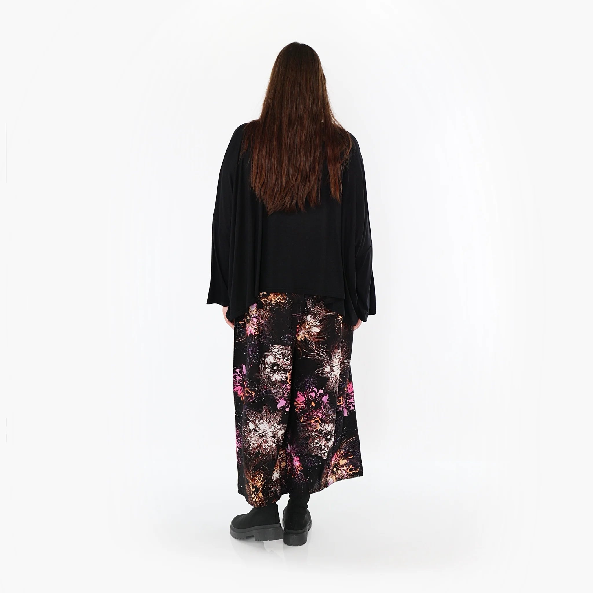  Marlene Hose von AKH Fashion aus Viskose, 1491.07070, Schwarz/Fuchsia/Multi, Blumen