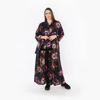  A-Form Jacke von AKH Fashion aus Viskose, 1491.06939, Schwarz/Fuchsia/Multi, Blumen