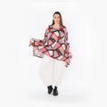  A-Form Bigshirt von AKH Fashion aus Materialmix, 1511.01019, Rot/Weiß/Schwarz, Abstrakt