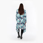  A-Form Bigshirt von AKH Fashion aus Materialmix, 1511.07108, Grün/Weiß/Marine, Abstrakt