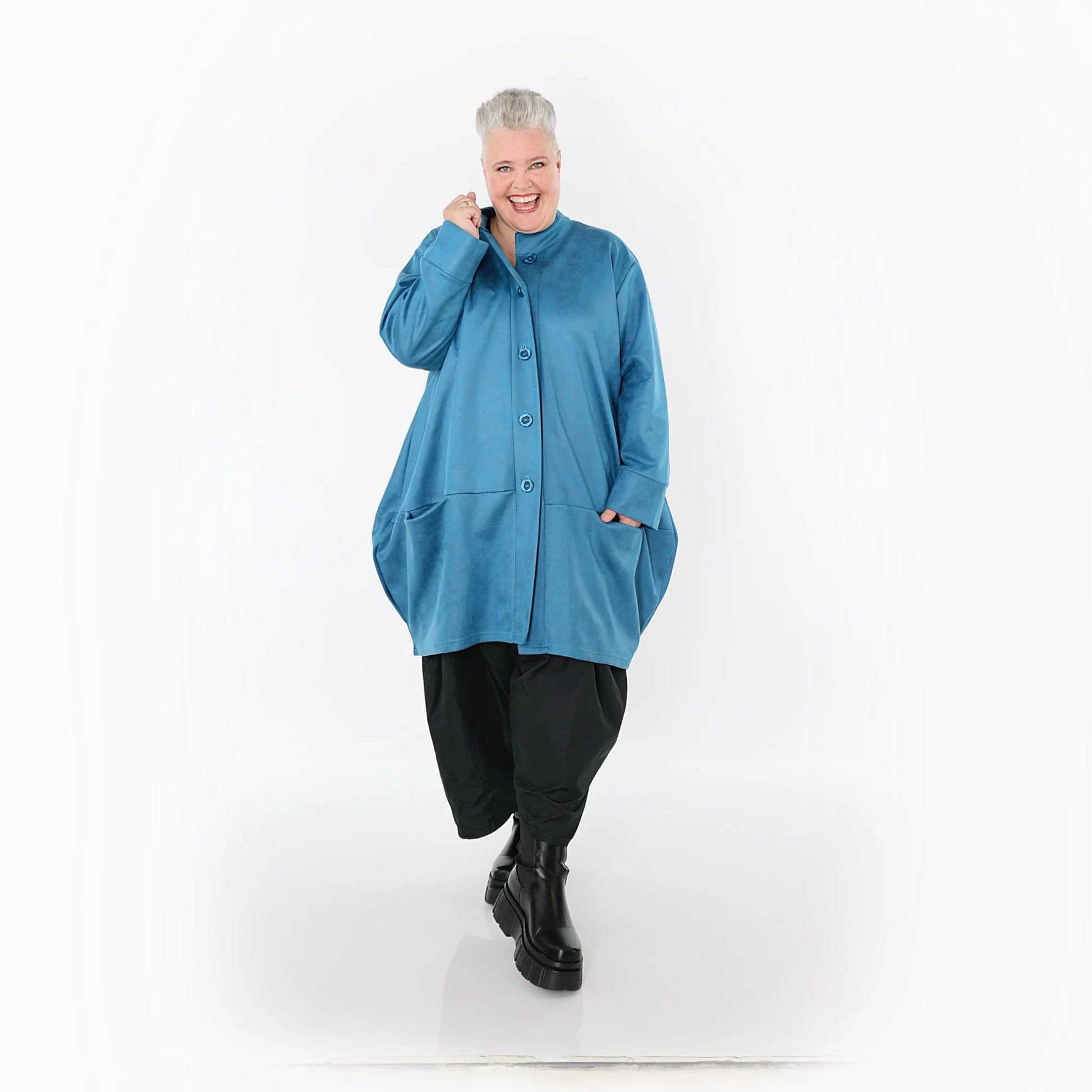  Ballonjacke von AKH Fashion aus Polyester, 1520.07094, Petrol, Ausgefallen, Zeitlos