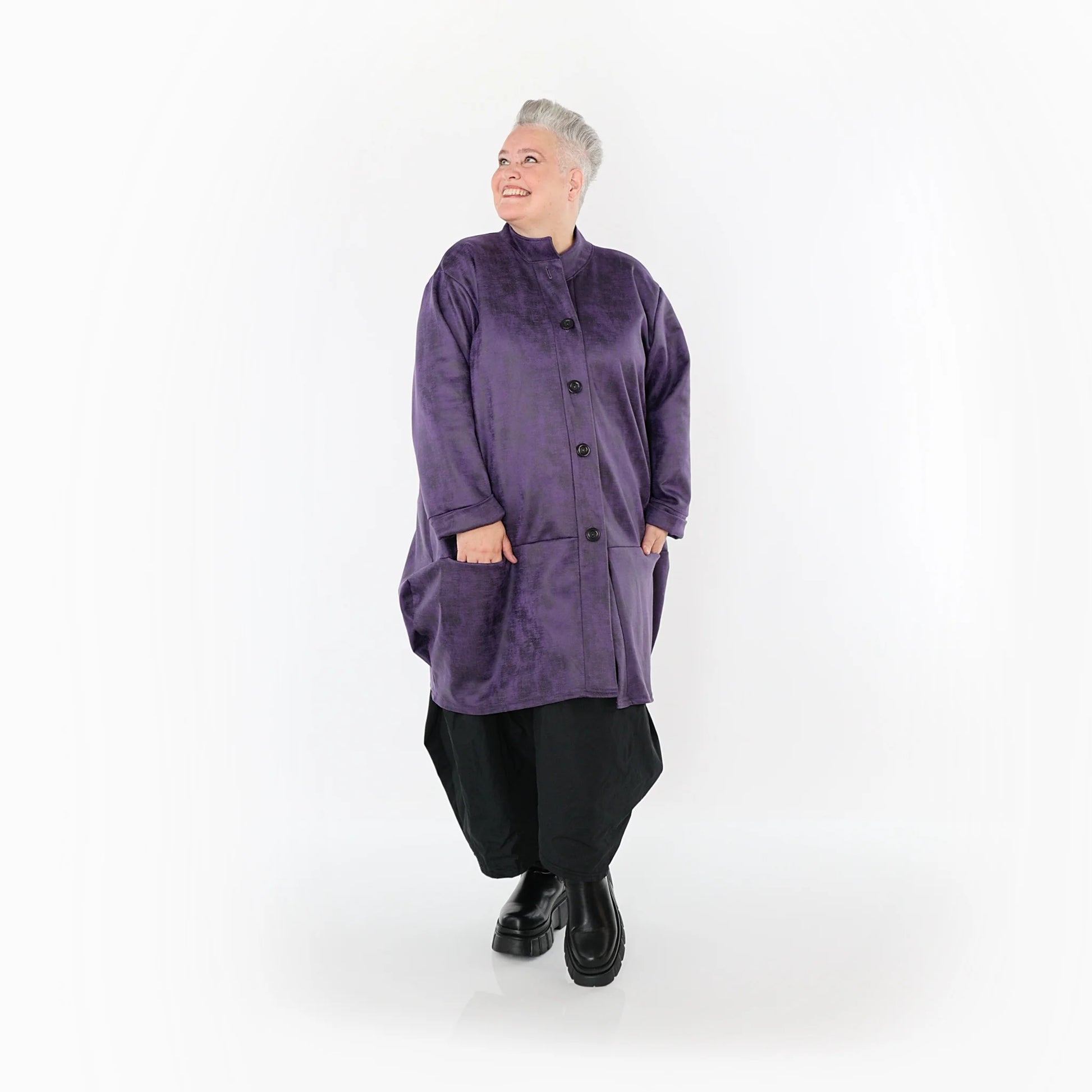  Ballonjacke von AKH Fashion aus Polyester, 1520.07094, Violett, Ausgefallen, Zeitlos